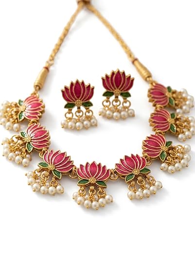 Jewellery Set For Women And Girls With 1 Necklace And 1 Pair of Earrings For Weddings, Occasions, Festive